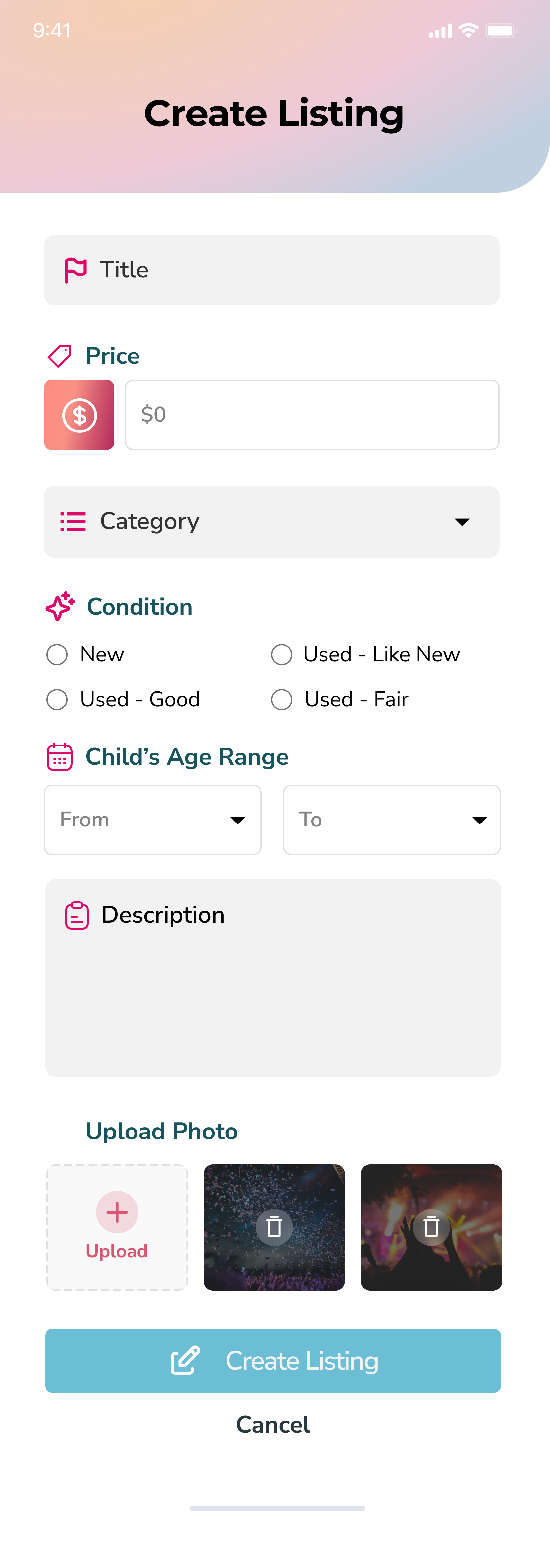 Create a Listing